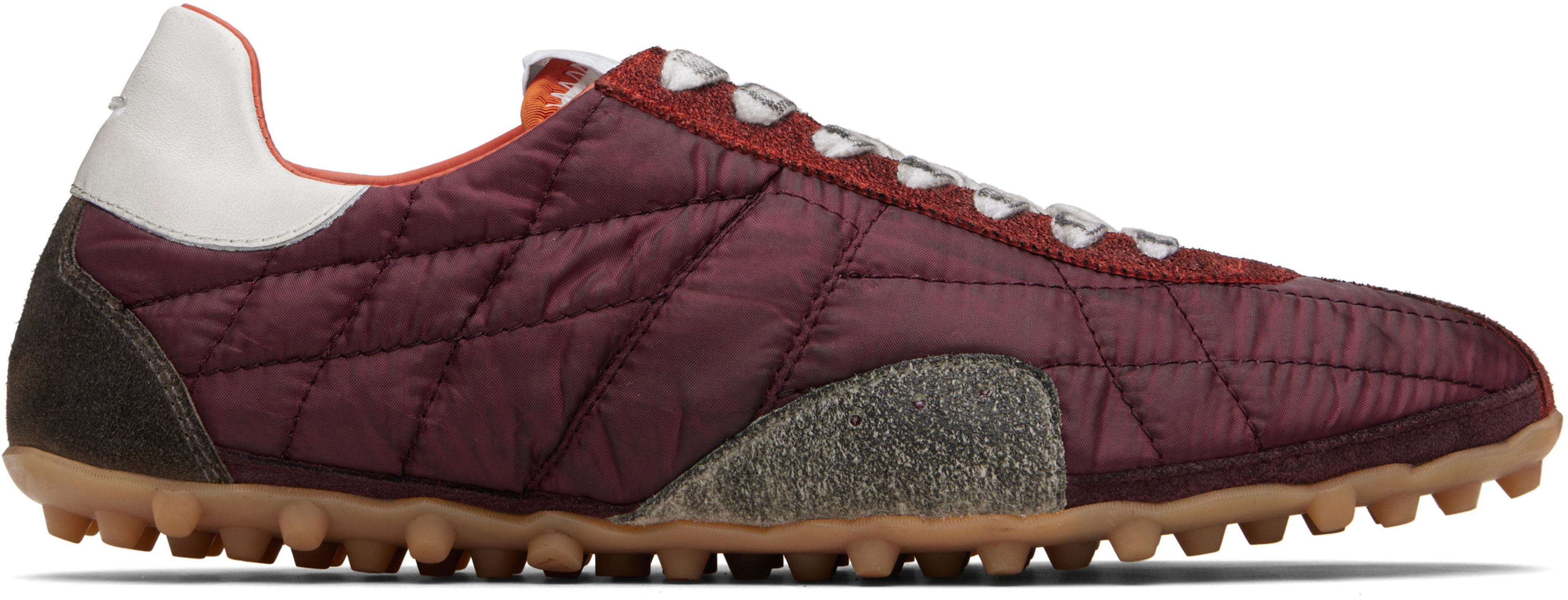 Burgundy Sprinters Sneakers by MAISON MARGIELA