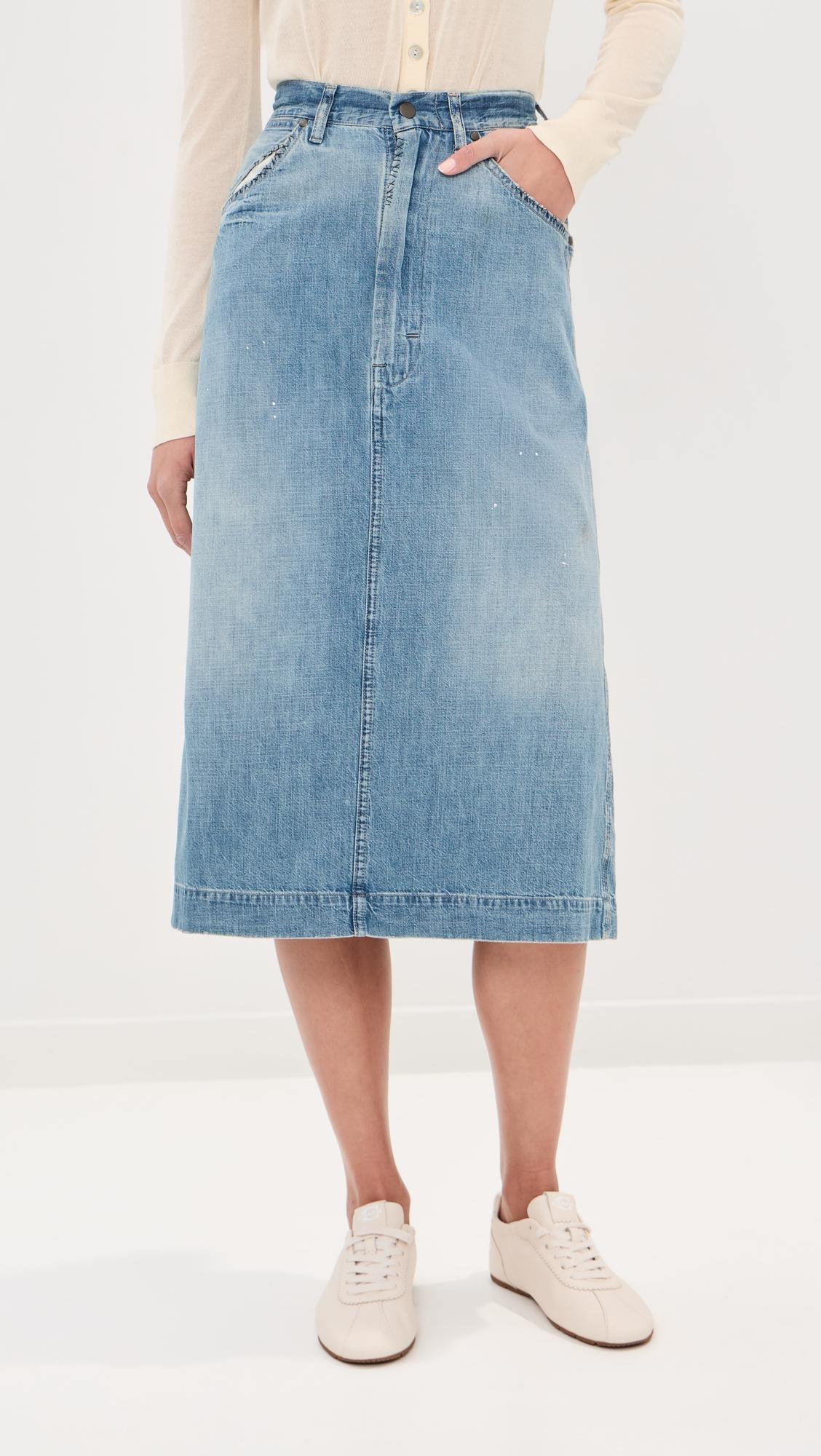 Denim Midi Skirt by MAISON MARGIELA