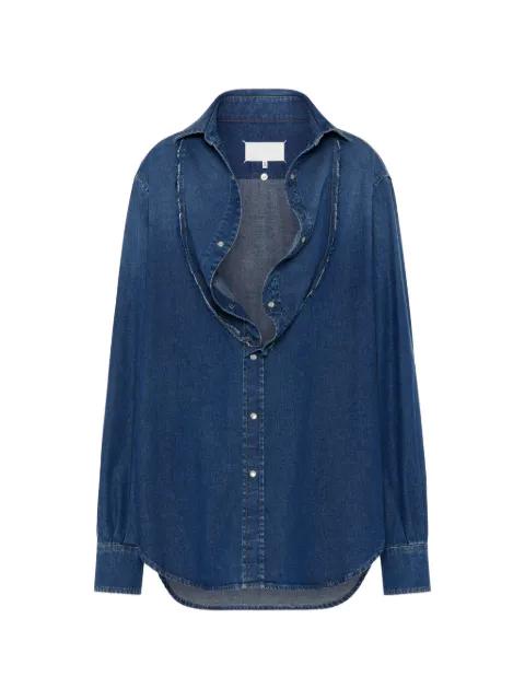 Folded Collar Denim Shirt by MAISON MARGIELA