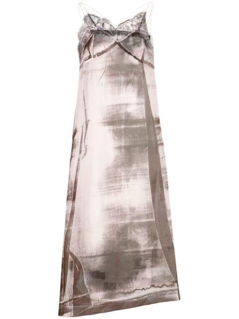 Freeze-frame silk midi dress by MAISON MARGIELA