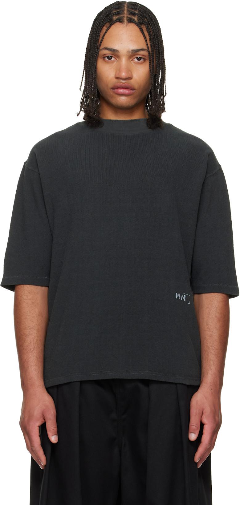 Gray Distressed Cotton Terry T-shirt by MAISON MARGIELA