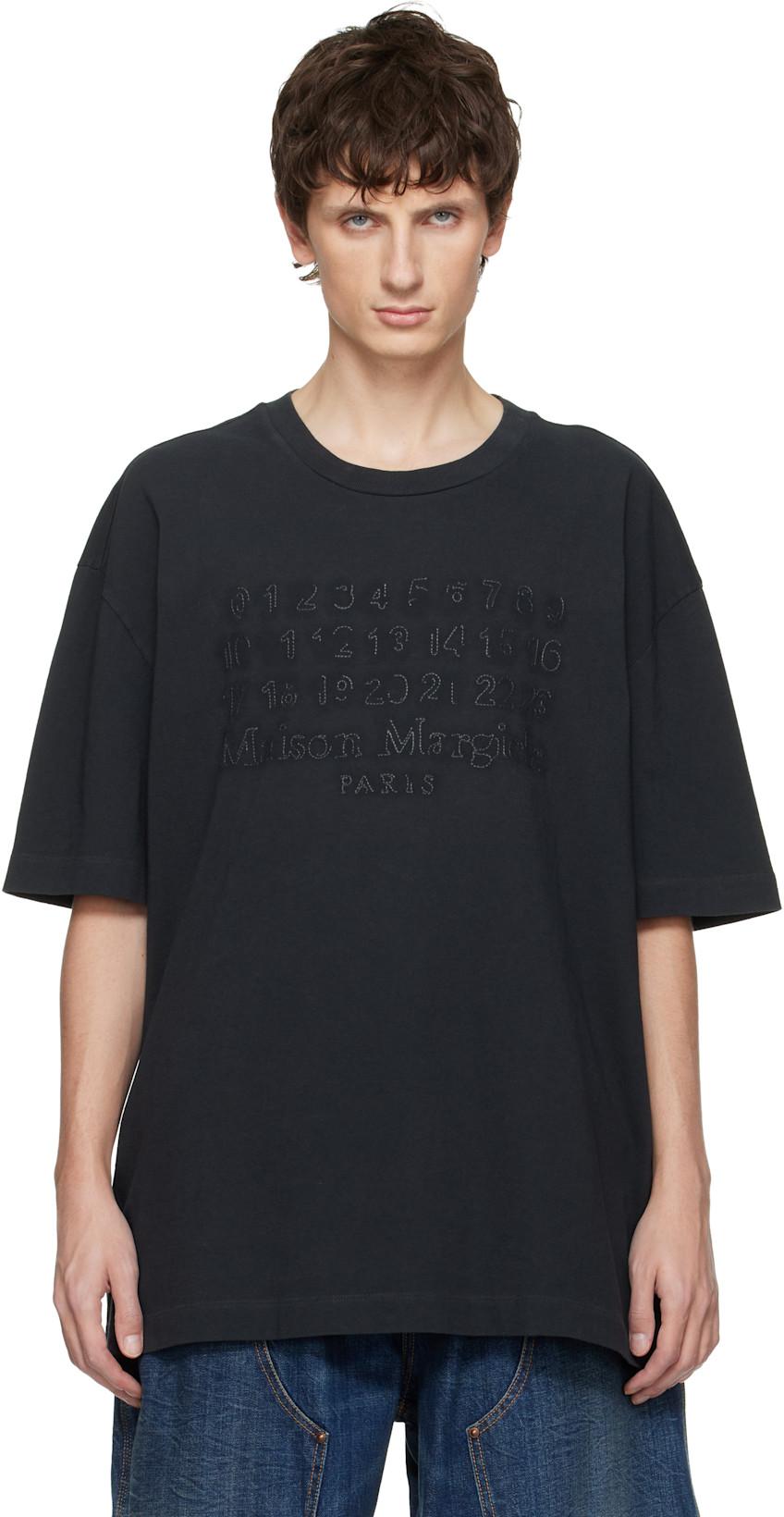 Gray Embroidered Logo T-shirt by MAISON MARGIELA