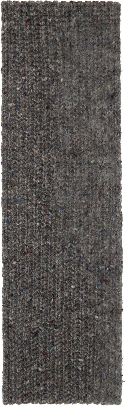Gray Four Stitches Scarf by MAISON MARGIELA