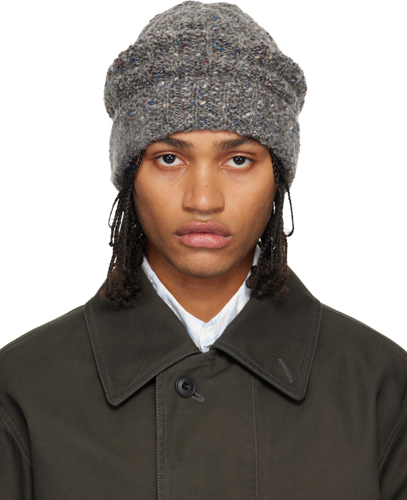 Gray Rib-Knit Beanie by MAISON MARGIELA