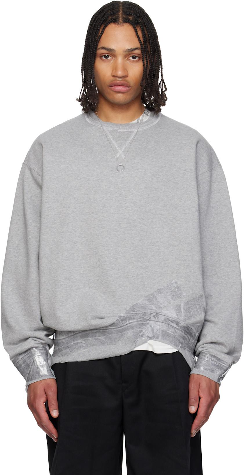 Gray Taped Jersey Sweatshirt by MAISON MARGIELA