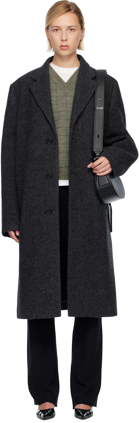 Gray Wool Coat by MAISON MARGIELA