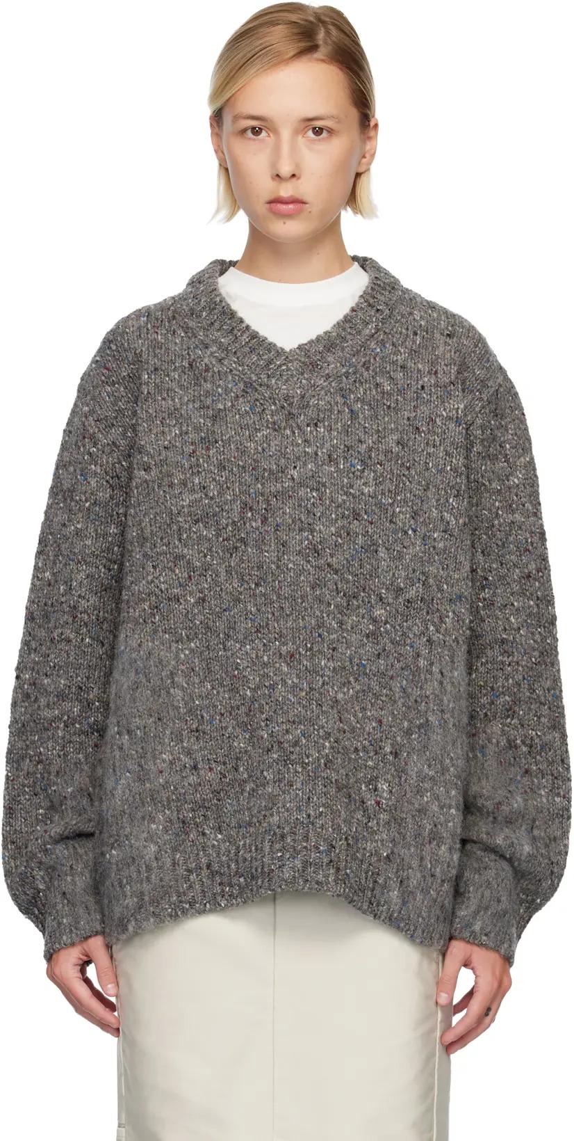 Gray Wool Sweater by MAISON MARGIELA