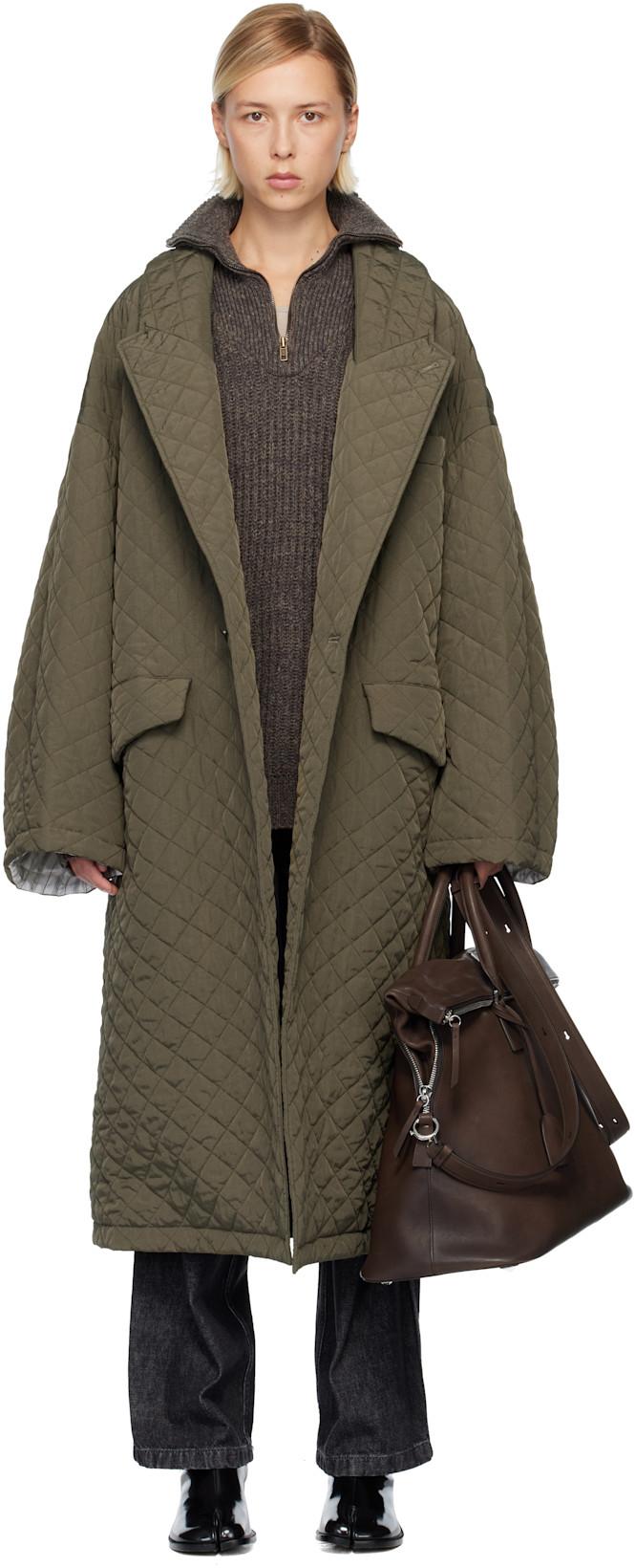Green Quilted Coat by MAISON MARGIELA