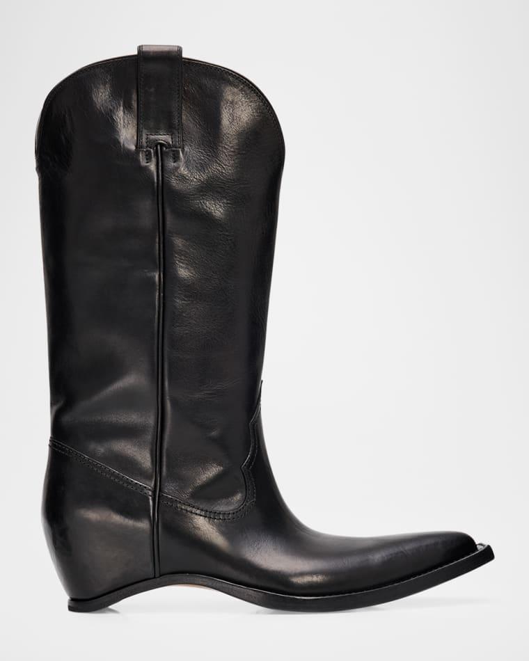Heel-Less Leather Cowboy Boots by MAISON MARGIELA