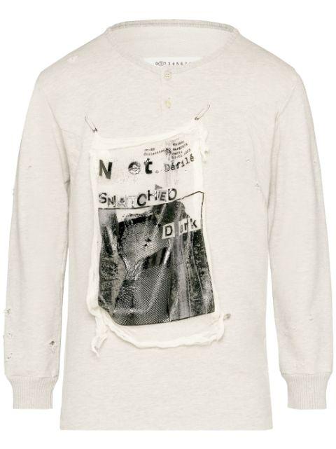 Invitation distressed cotton sweatshirt by MAISON MARGIELA