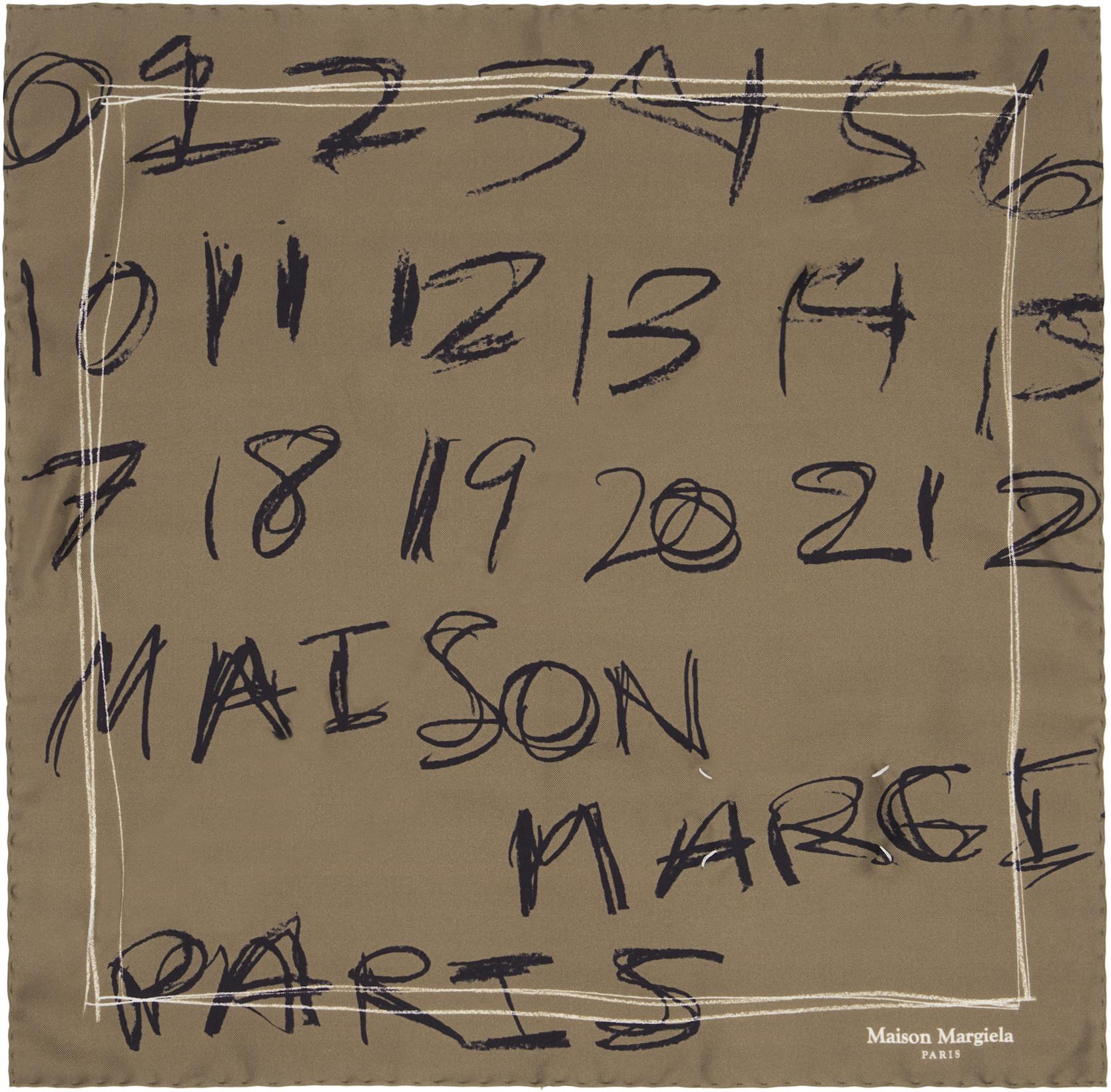 Khaki Foulard Scarf by MAISON MARGIELA