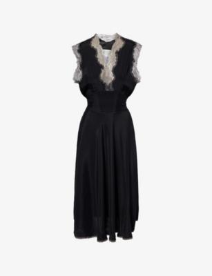 Lace-Trim Silk-Blend Midi Dress by MAISON MARGIELA