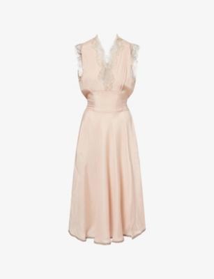 Lace-Trim Silk-Blend Midi Dress by MAISON MARGIELA