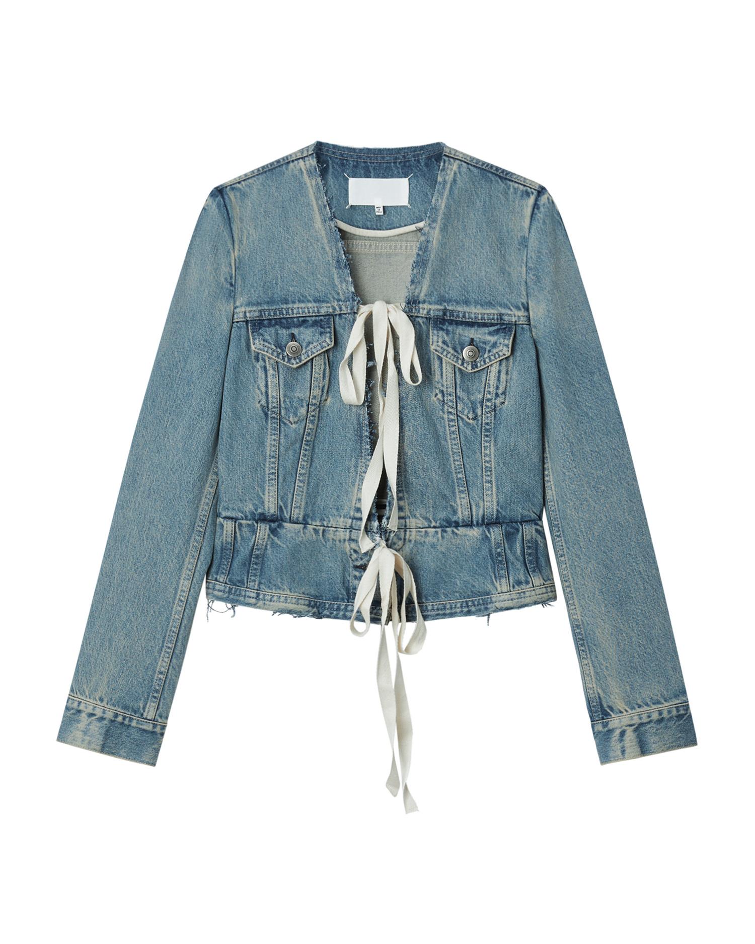 Lace-up denim jacket by MAISON MARGIELA