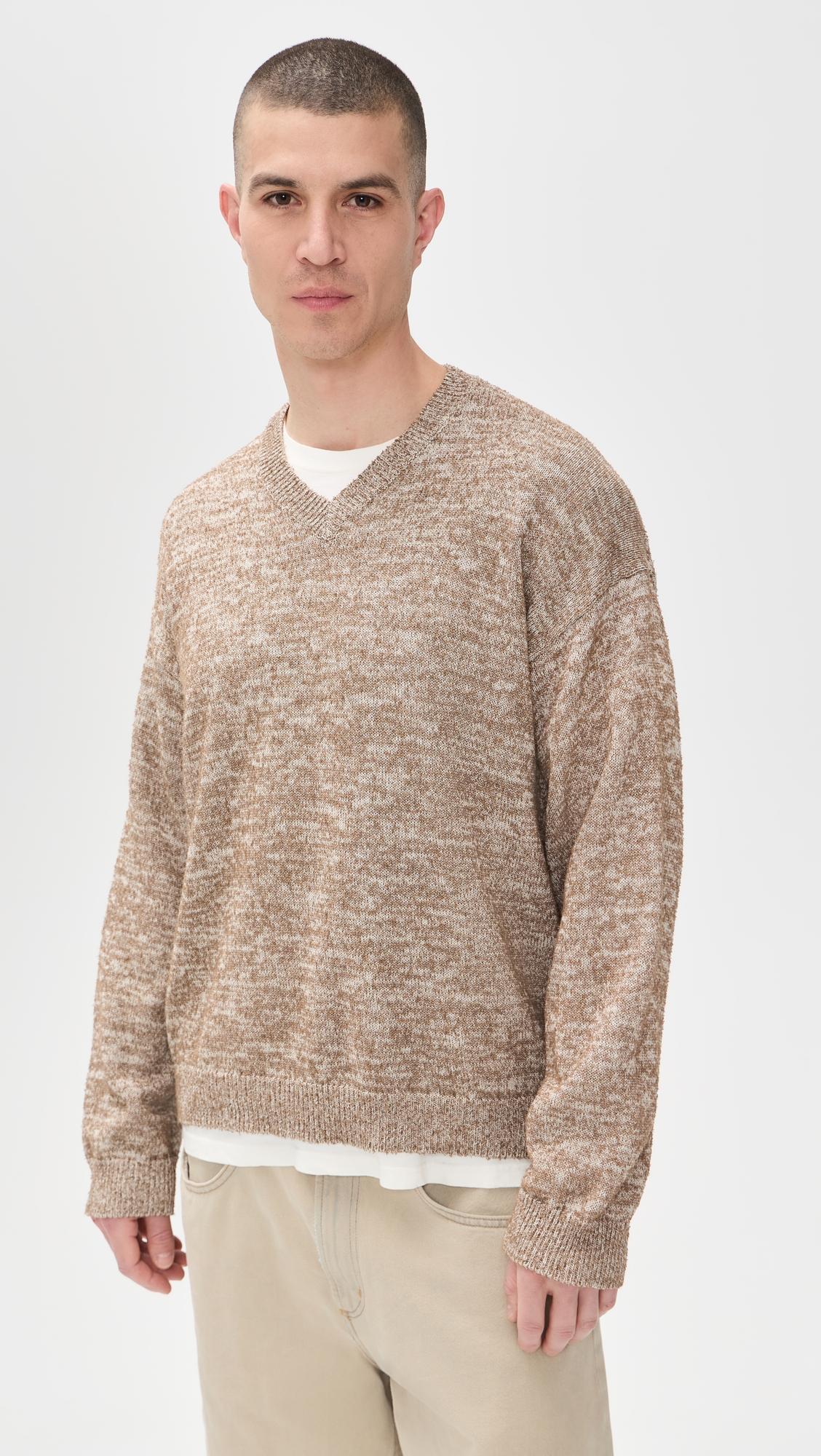 Light Boucle V Neck Sweater by MAISON MARGIELA