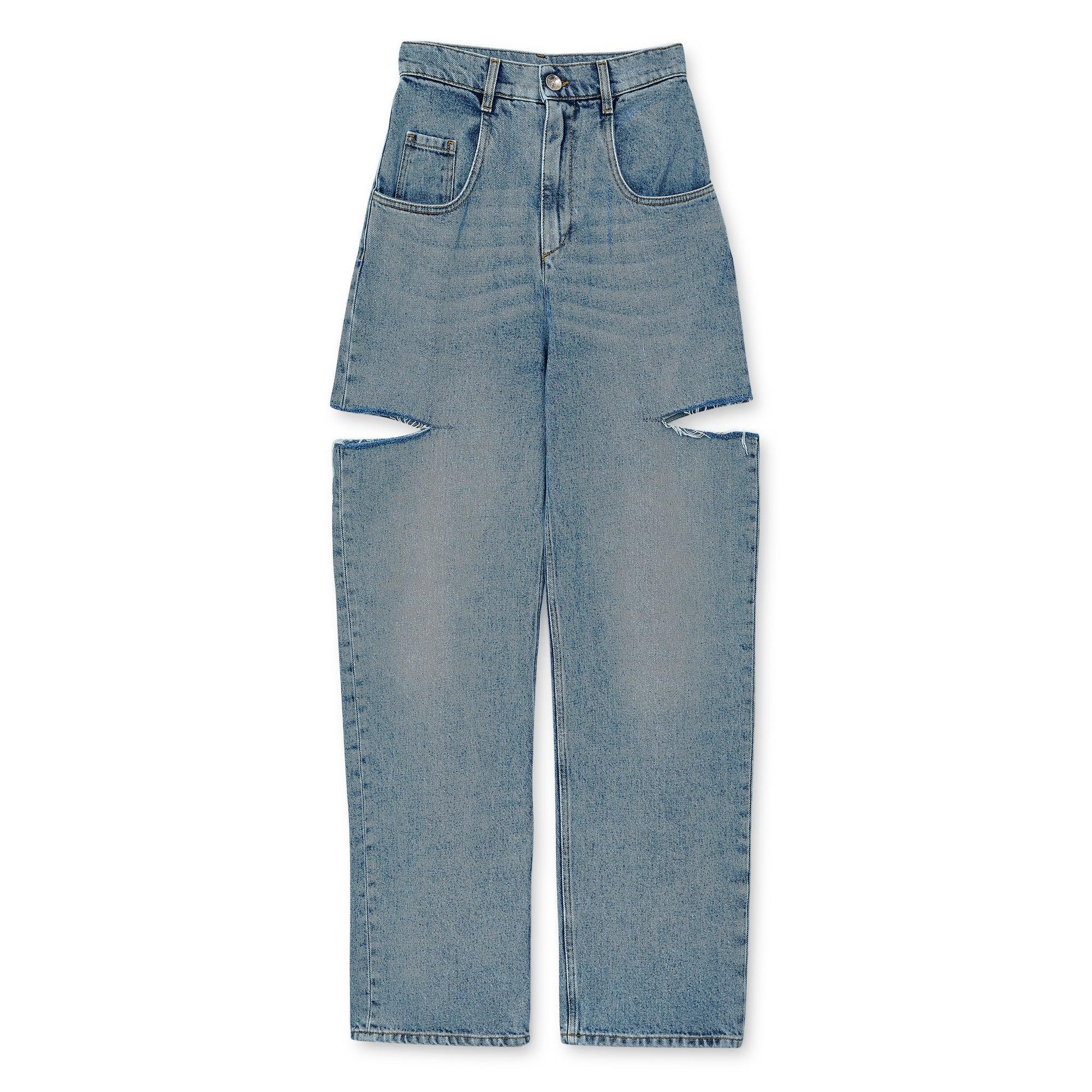 MAISON MARGIELA - Women's 5 Pockets Jeans with Cut Out Detail - (Blue) by MAISON MARGIELA