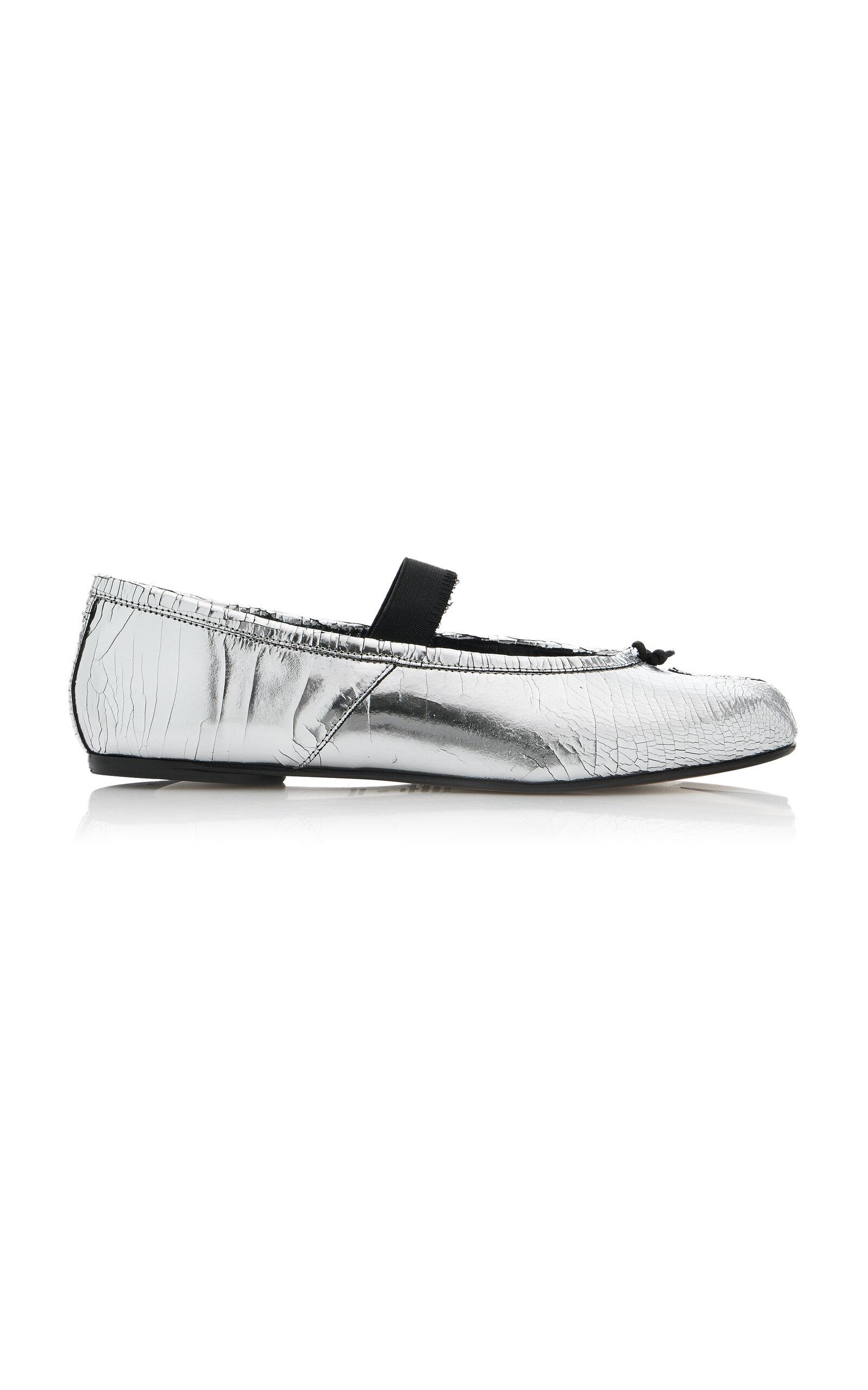 Maison Margiela Tabi Crinkled Metallic Leather Ballet Flats - Moda Operandi by MAISON MARGIELA