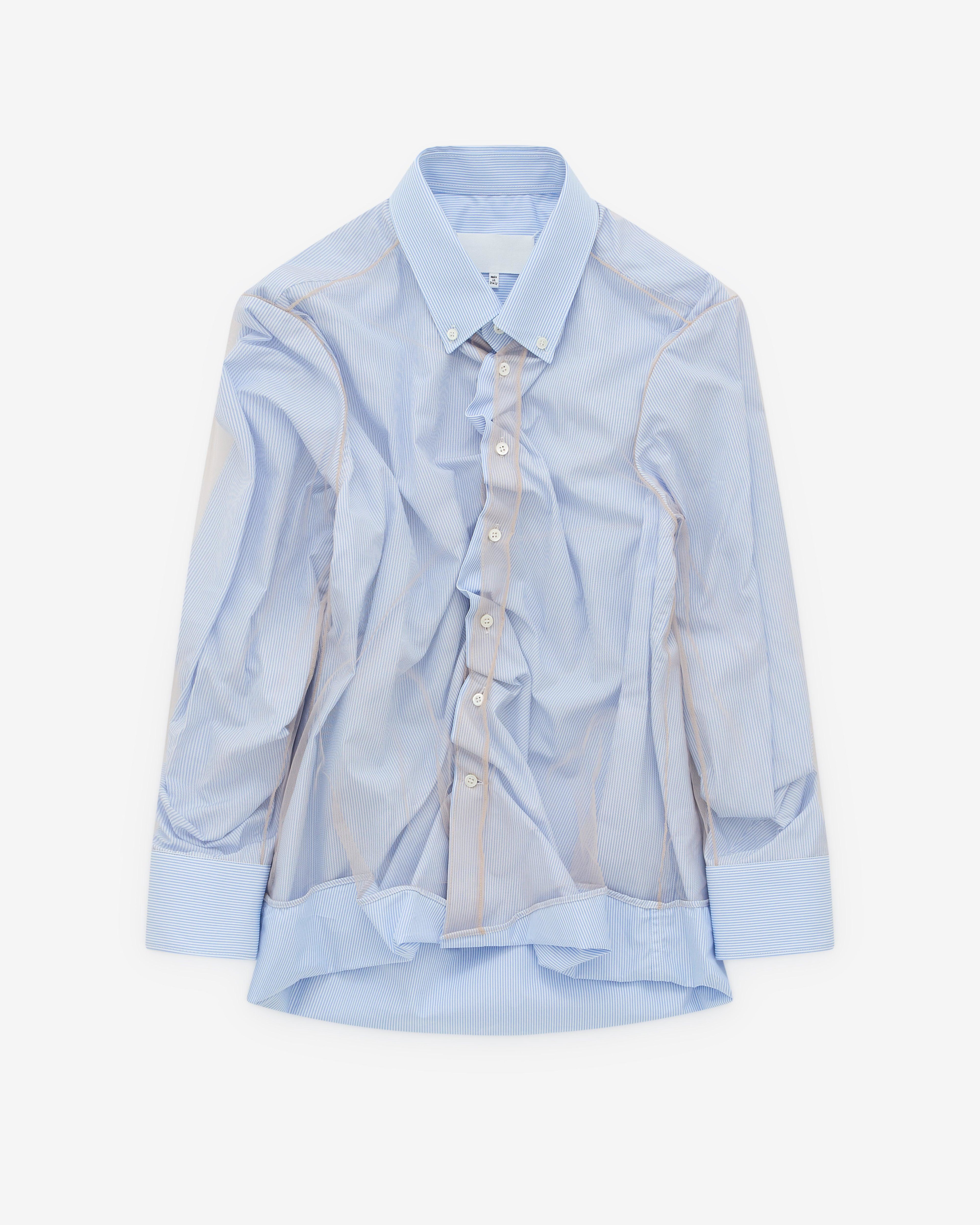 Maison Margiela - Women's High-Shine Cotton Poplin Shirt - (Light Blue) by MAISON MARGIELA