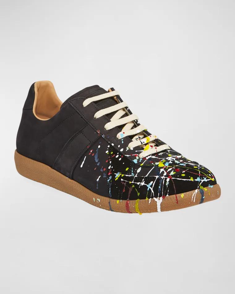 Men's Replica Paint-Splatter Sneakers by MAISON MARGIELA