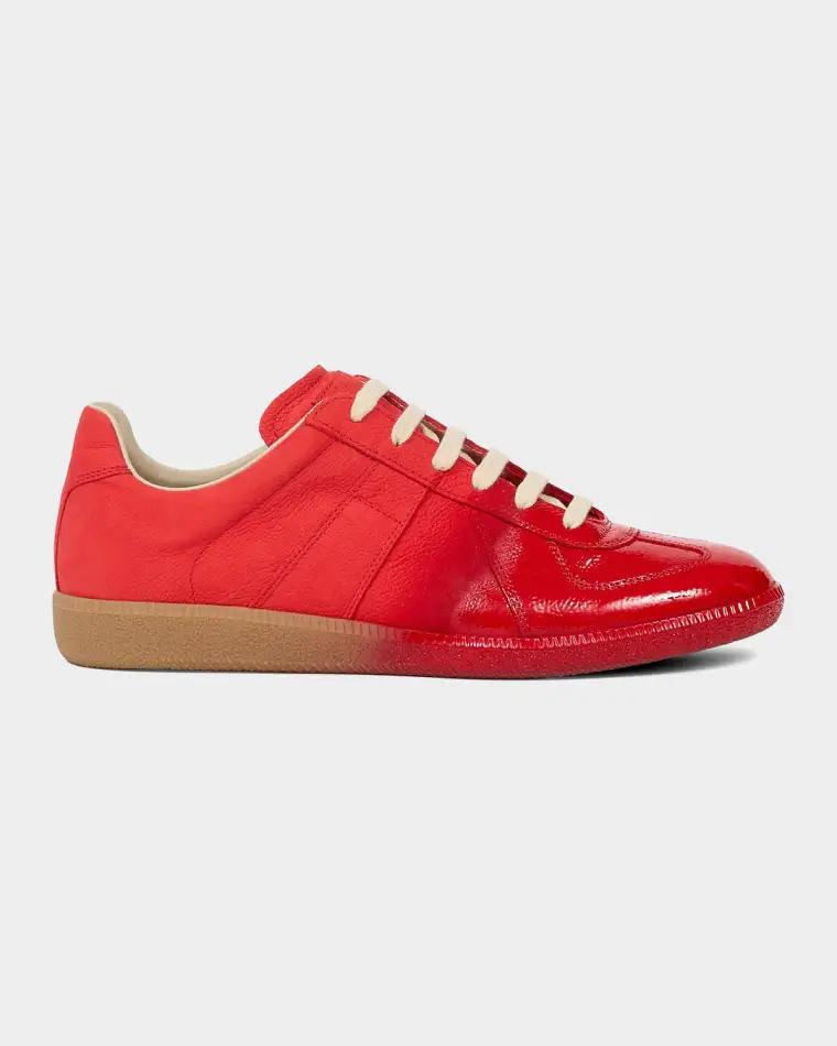 Men's Replica Sprayed Leather Low-Top Sneakers by MAISON MARGIELA