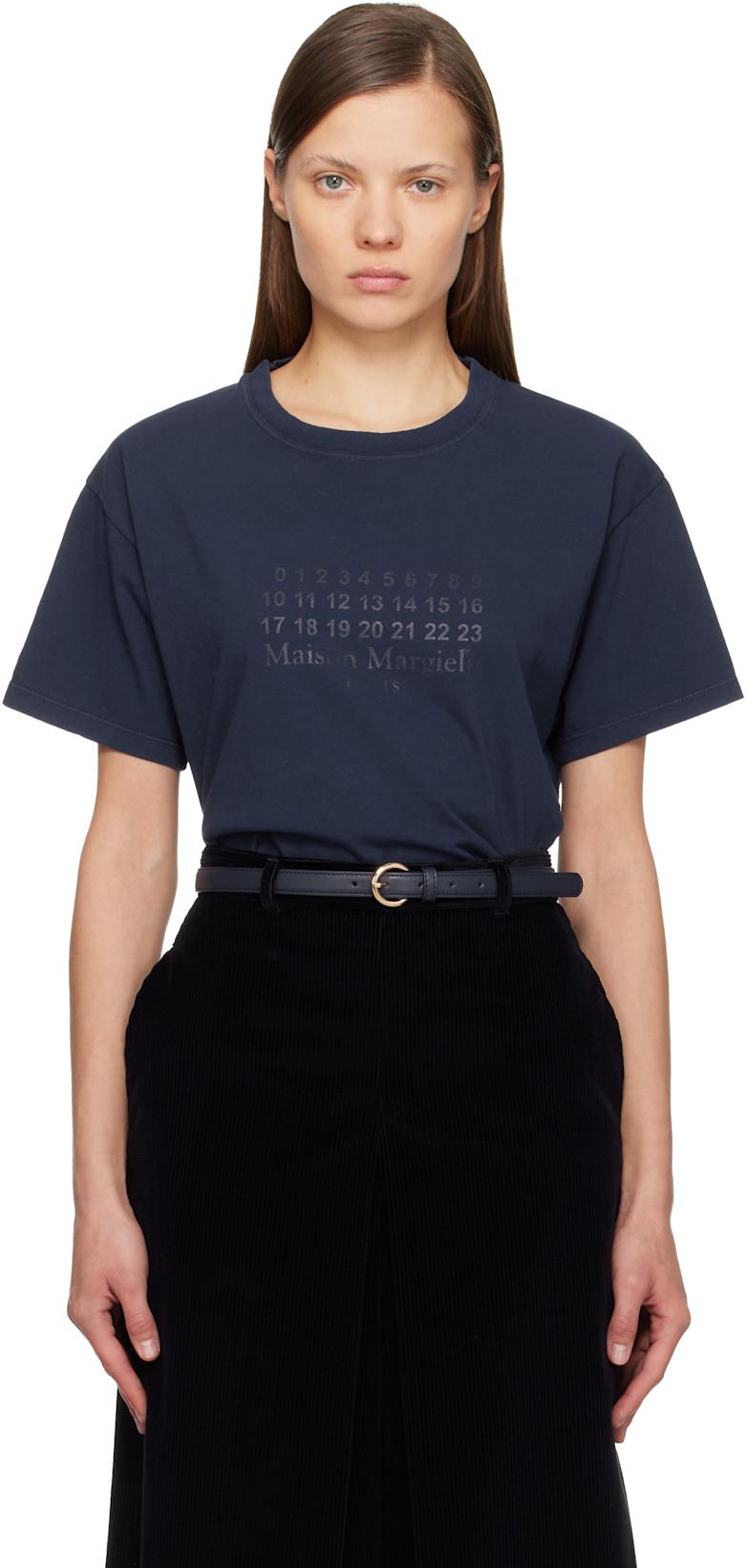 Navy Cotton Jersey T-shirt by MAISON MARGIELA