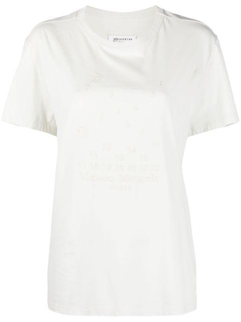 Numbers-embroidered cotton T-shirt by MAISON MARGIELA