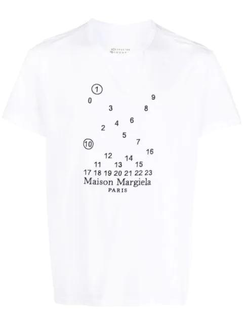 Numeric logo-embroidered T-shirt by MAISON MARGIELA