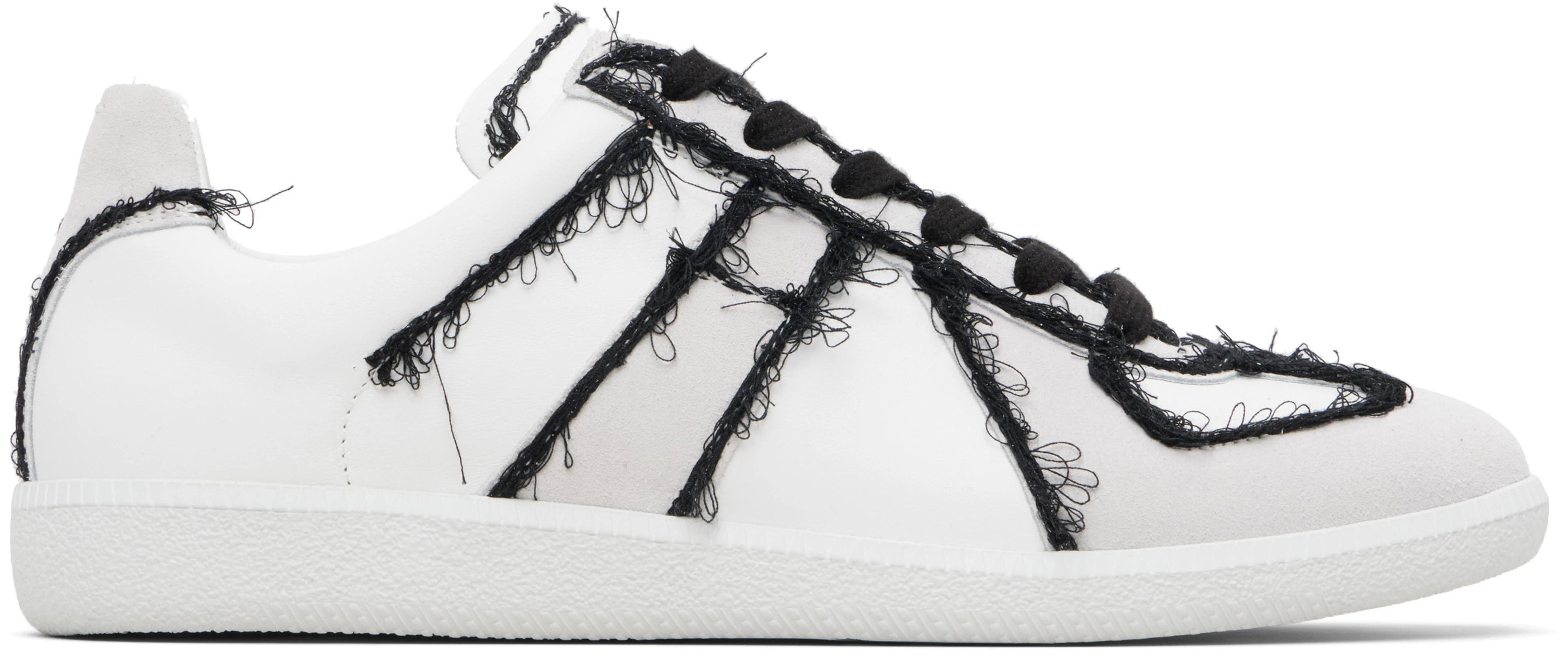 Off-White Replica Embroidery Sneakers by MAISON MARGIELA