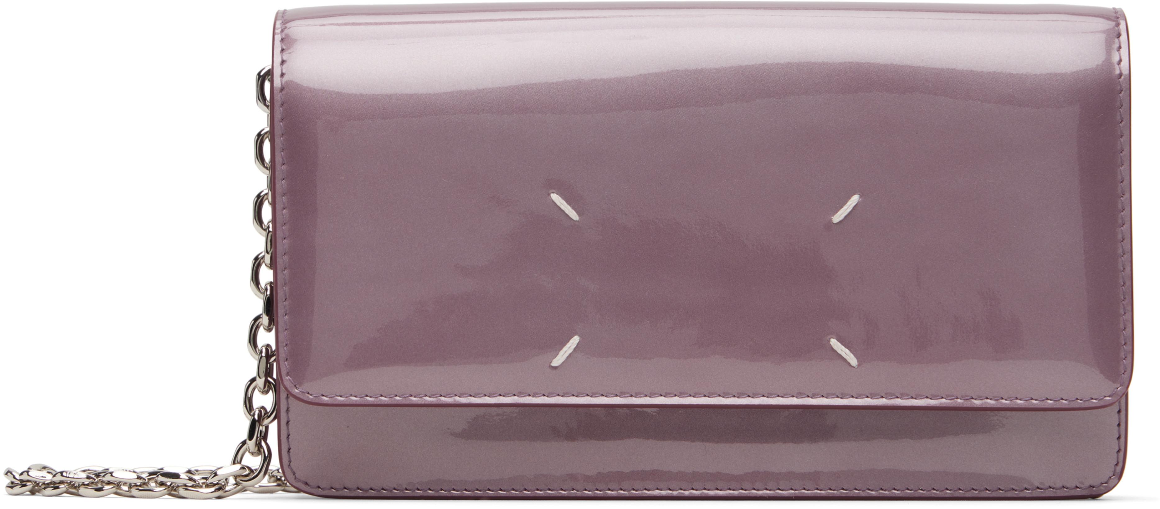 Pink Four Stitches Chain Wallet Bag by MAISON MARGIELA