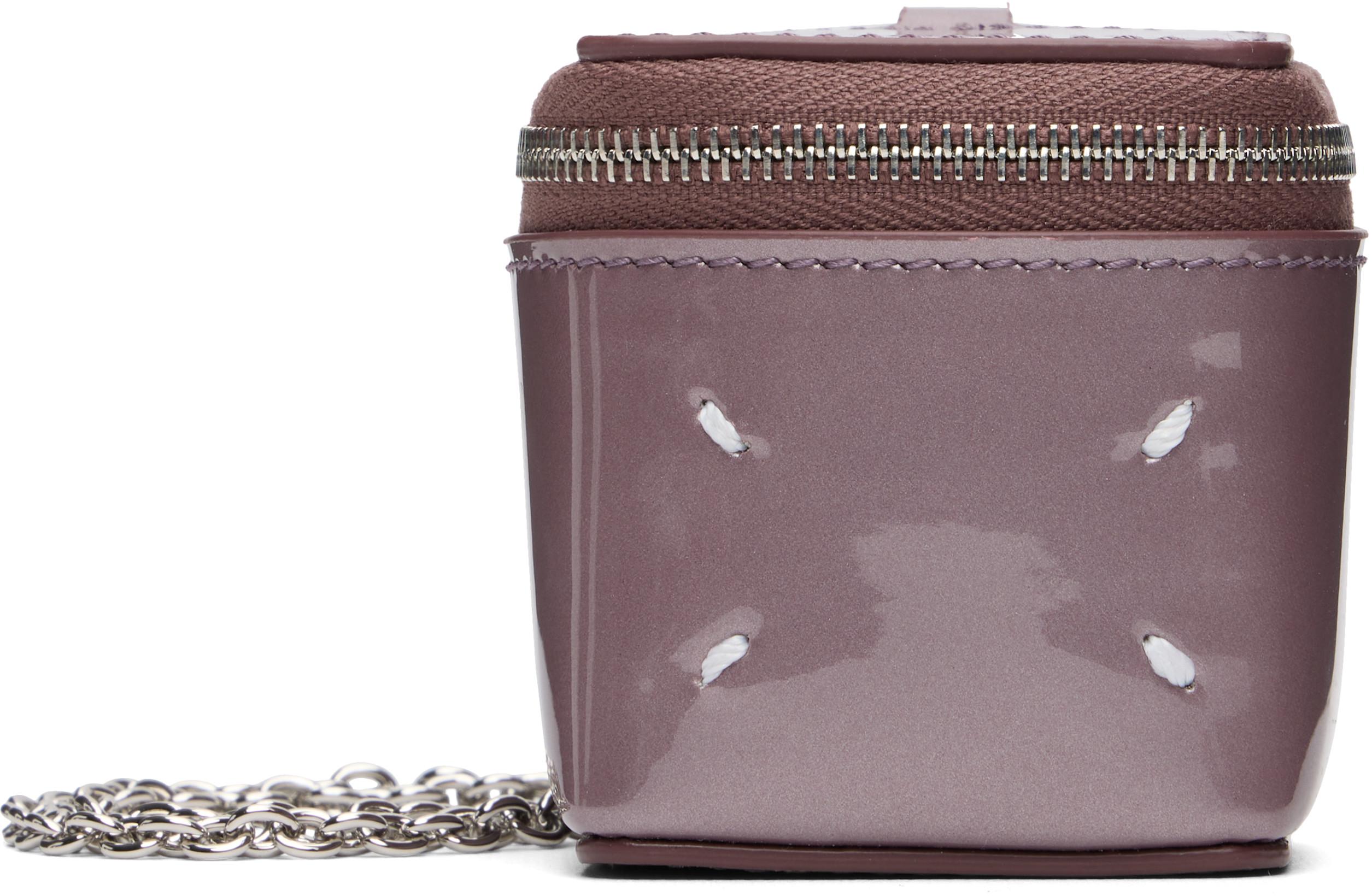Purple Mini Cube Chain Bag by MAISON MARGIELA