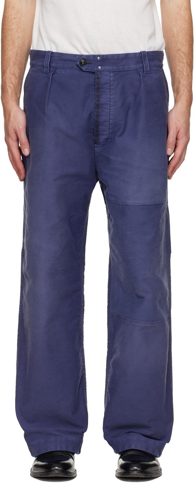 Purple Workers Moleskin Trousers by MAISON MARGIELA