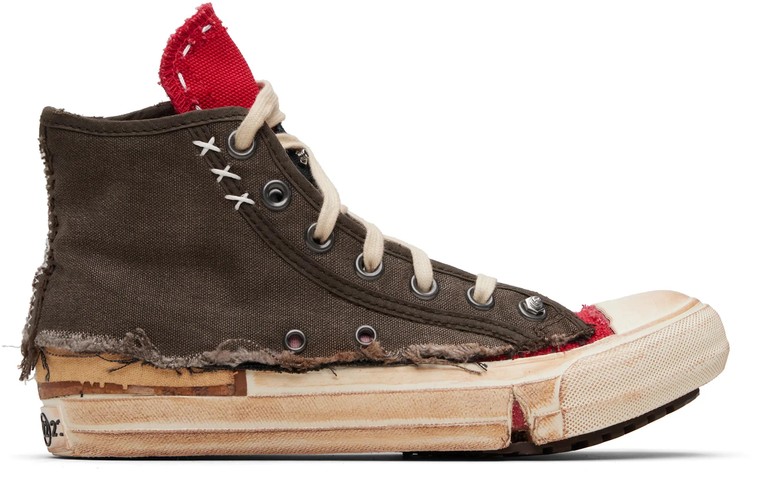 Red & Brown Loved To Death Sneakers by MAISON MARGIELA
