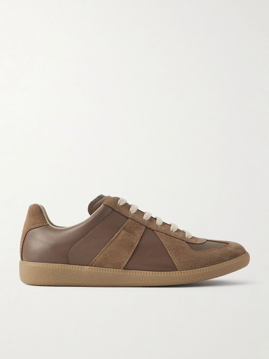 Replica Leather and Suede Sneakers by MAISON MARGIELA