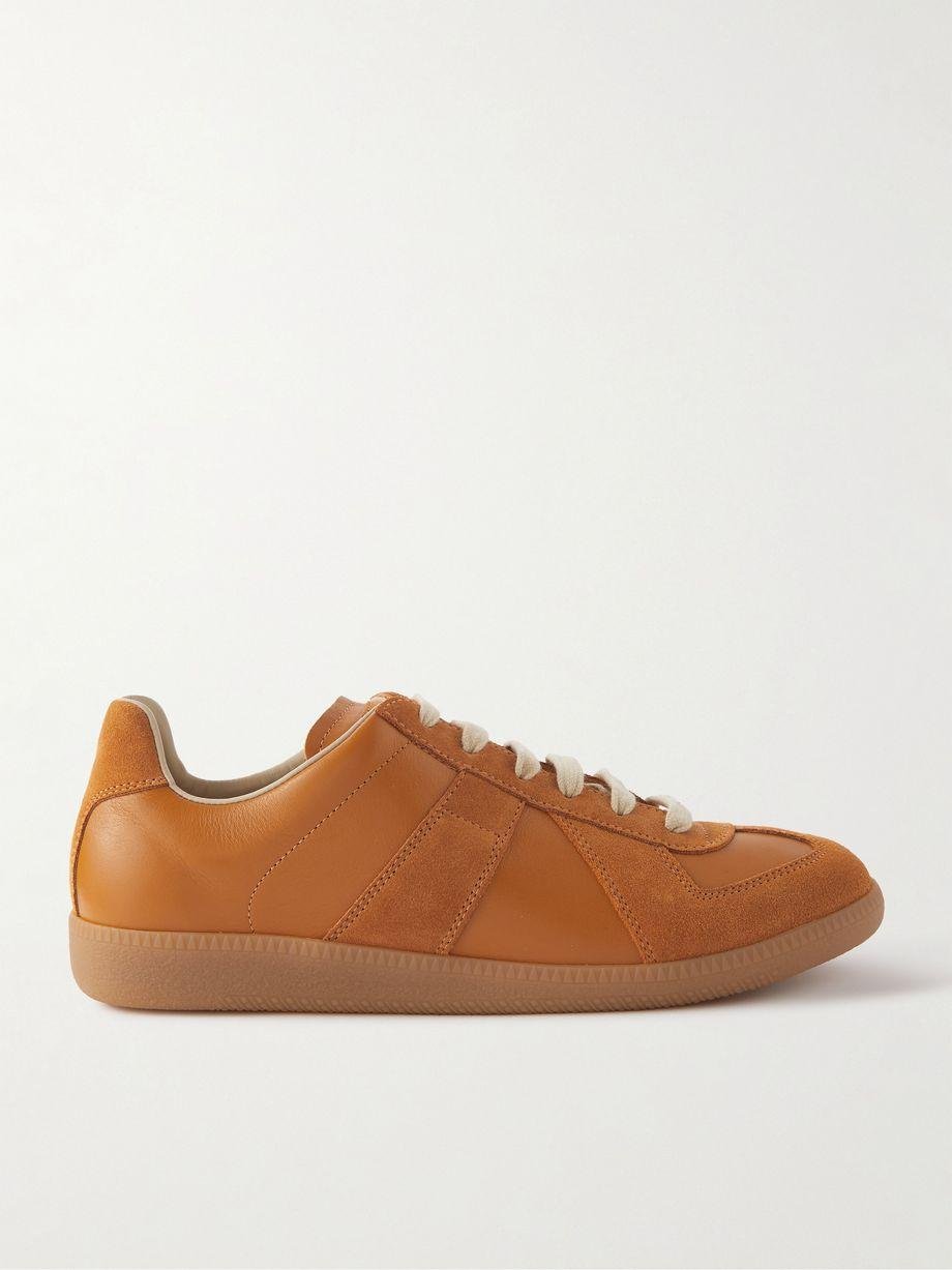 Replica Leather and Suede Sneakers by MAISON MARGIELA