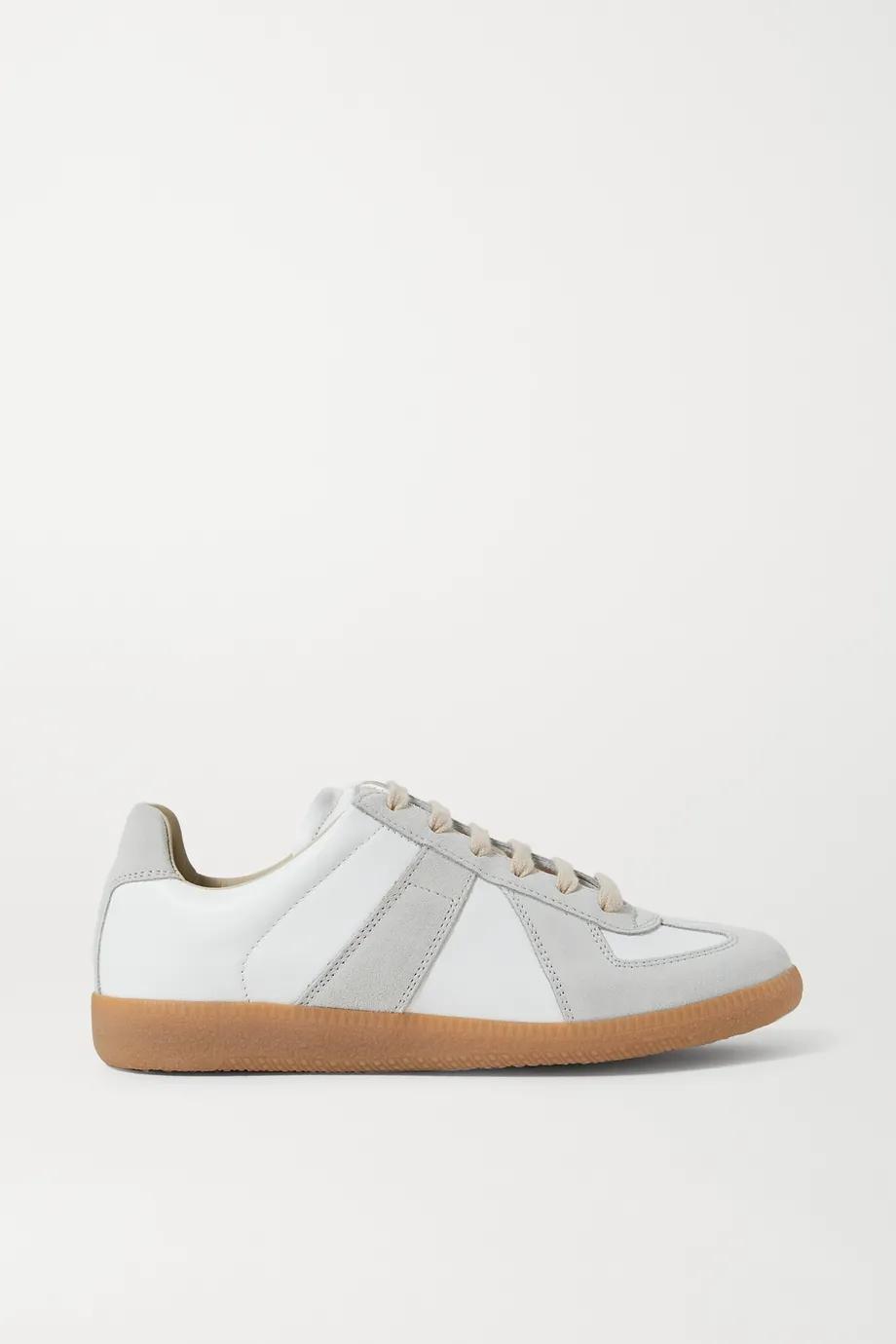 Replica leather and suede sneakers by MAISON MARGIELA