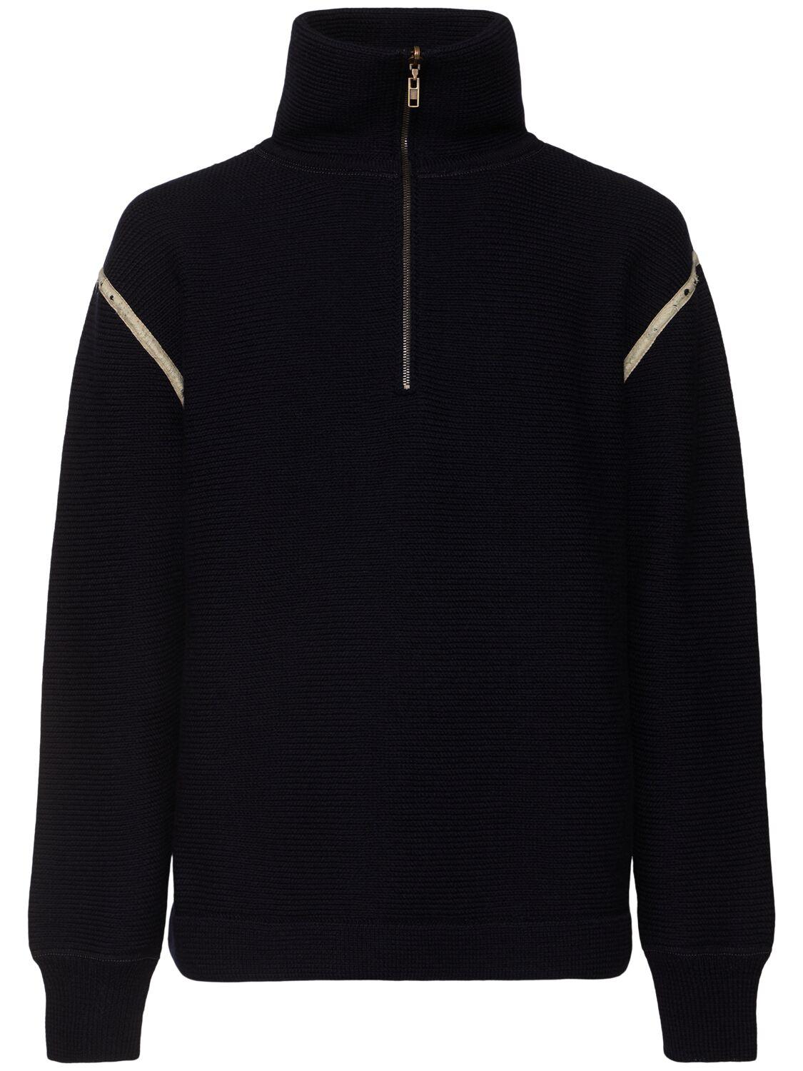 Reversible Half-zip Wool Knit Sweater by MAISON MARGIELA