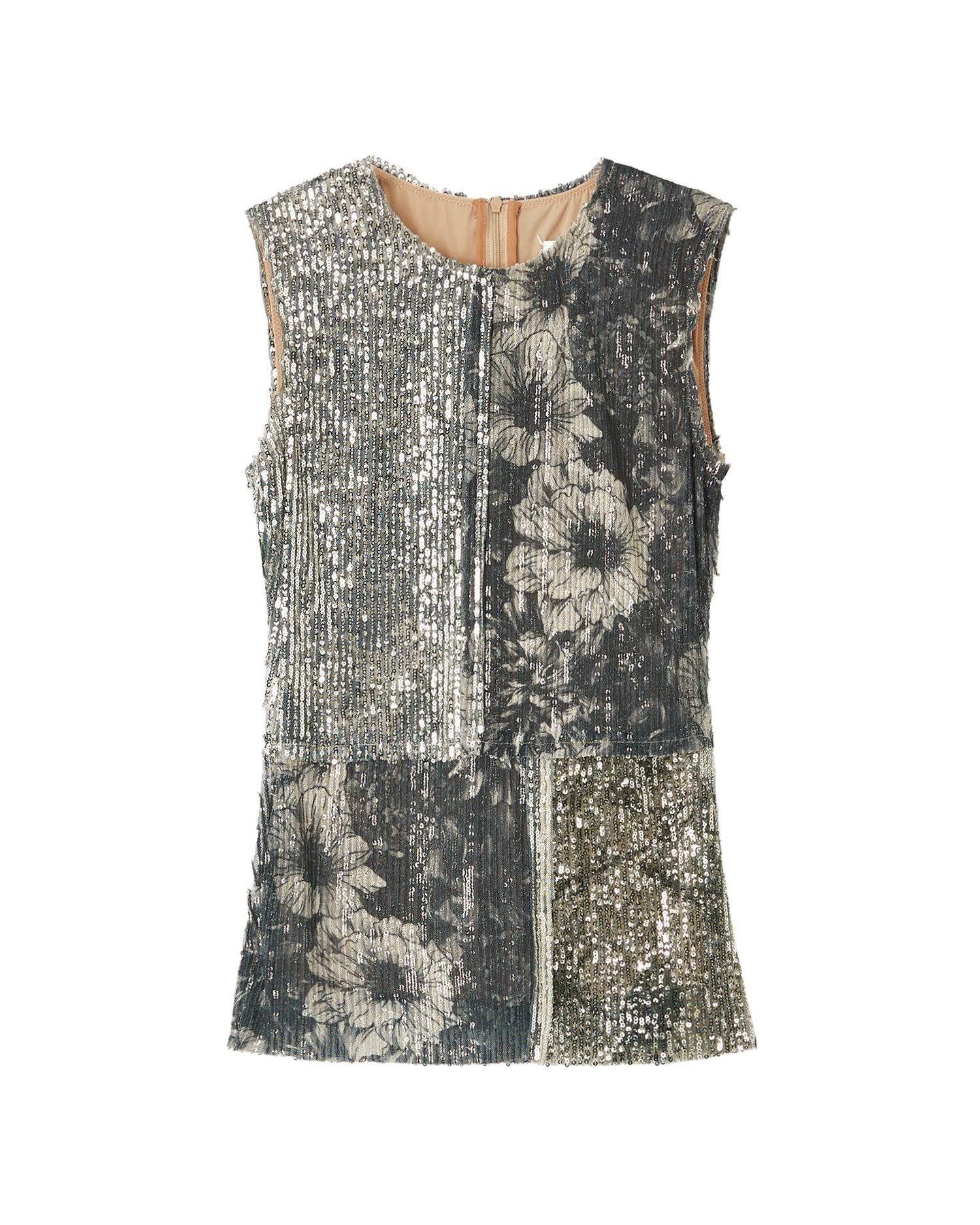 Sequin floral top by MAISON MARGIELA