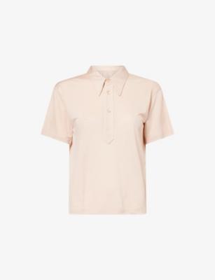 Short-Sleeve Logo-Embroidered Stretch-Woven Polo Shirt by MAISON MARGIELA