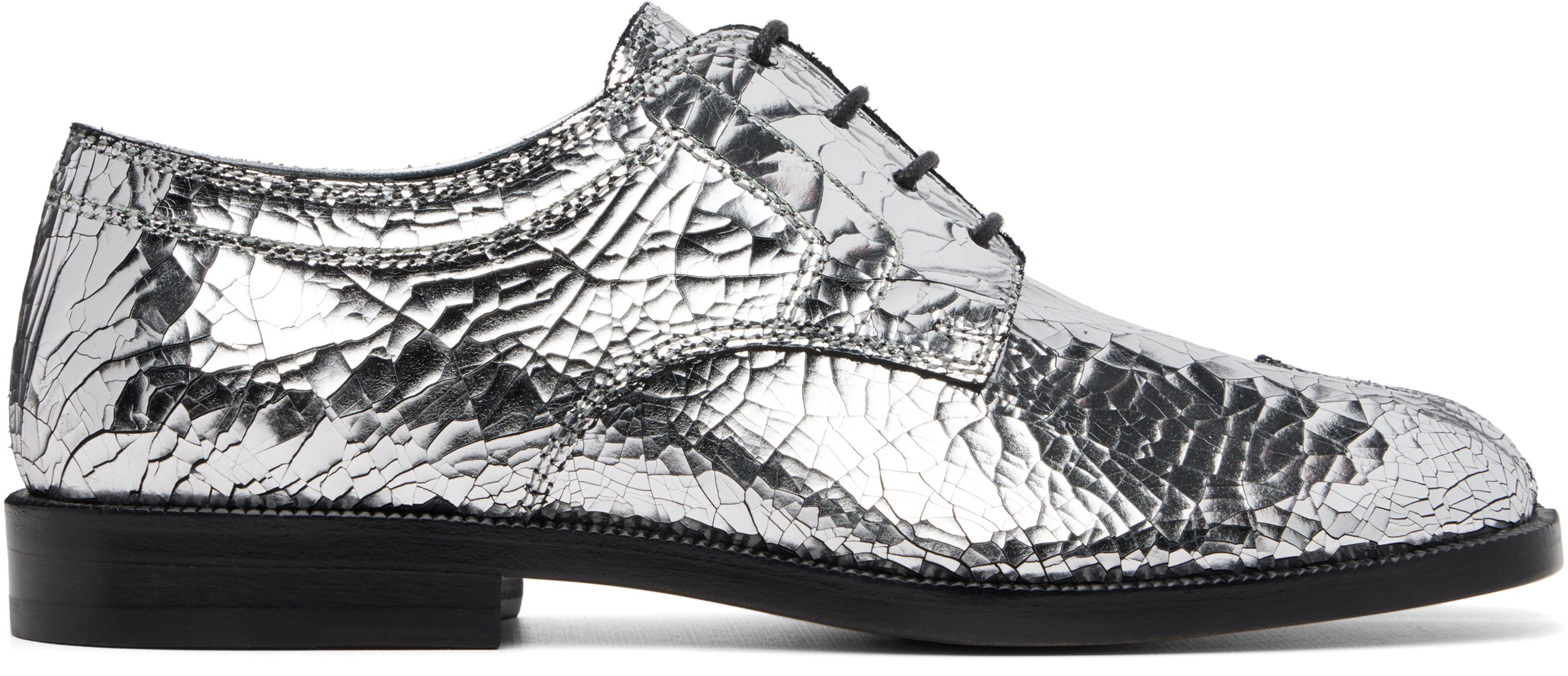 Silver Tabi Broken Mirror Derbys by MAISON MARGIELA