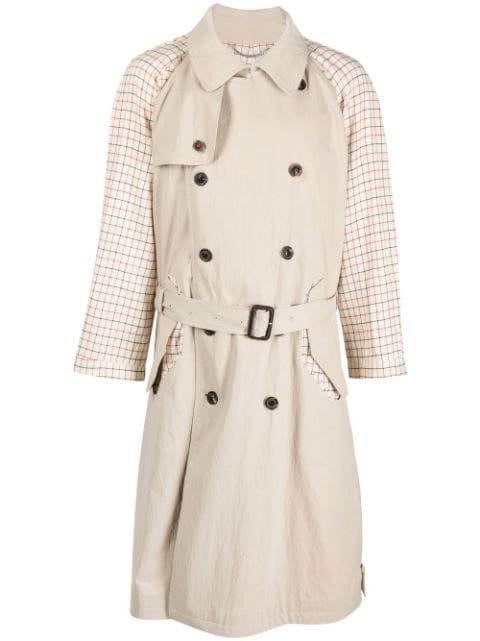 Spliced belted trench coat by MAISON MARGIELA