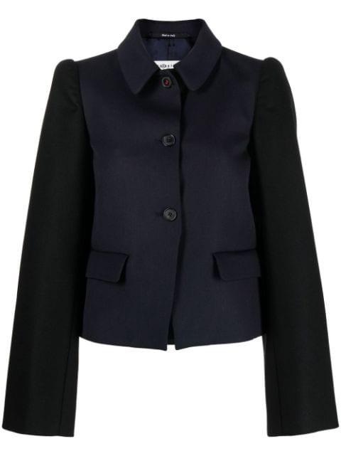 Spliced double-breasted wool blazer by MAISON MARGIELA