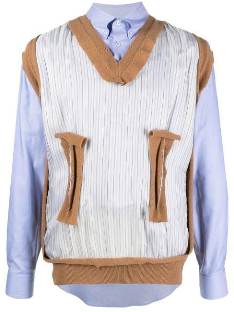 Spliced knit-detail shirt by MAISON MARGIELA