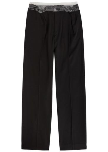 Tape-effect straight-leg wool trousers by MAISON MARGIELA