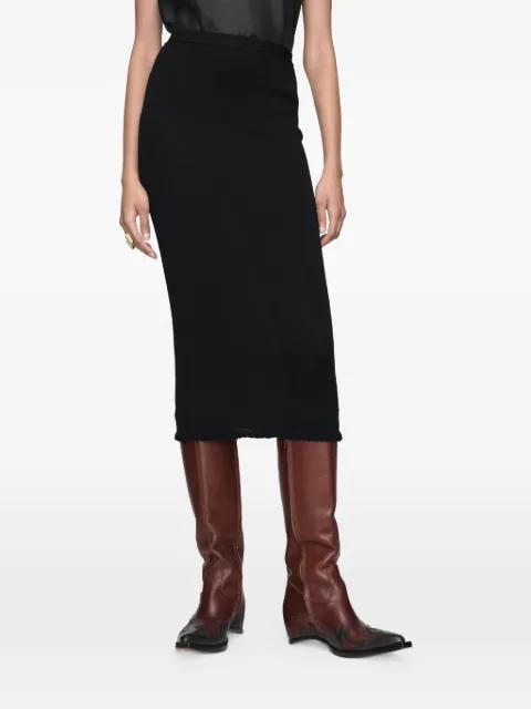 Twist Finishing ribbed-knit midi skirt by MAISON MARGIELA