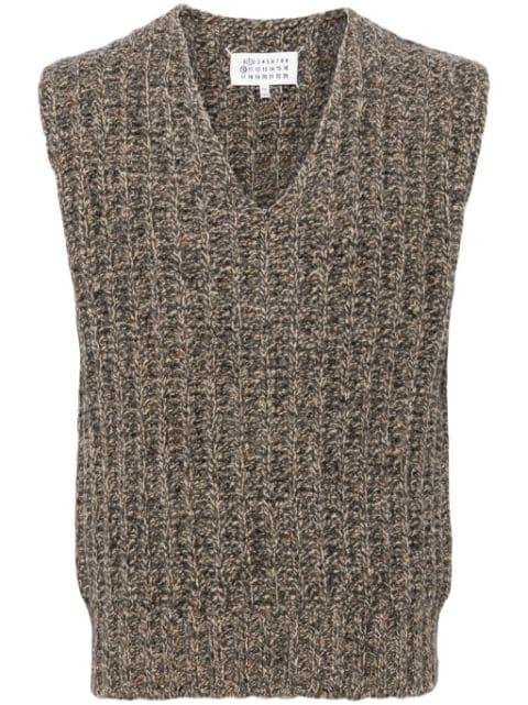 V-neck chunky-knit vest by MAISON MARGIELA