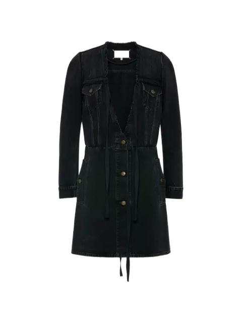 V-neck flap-pockets mini dress by MAISON MARGIELA