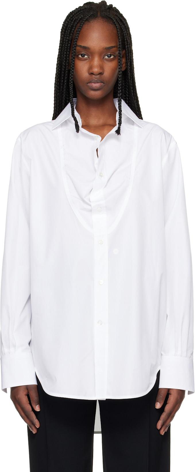 White Bib Shirt by MAISON MARGIELA
