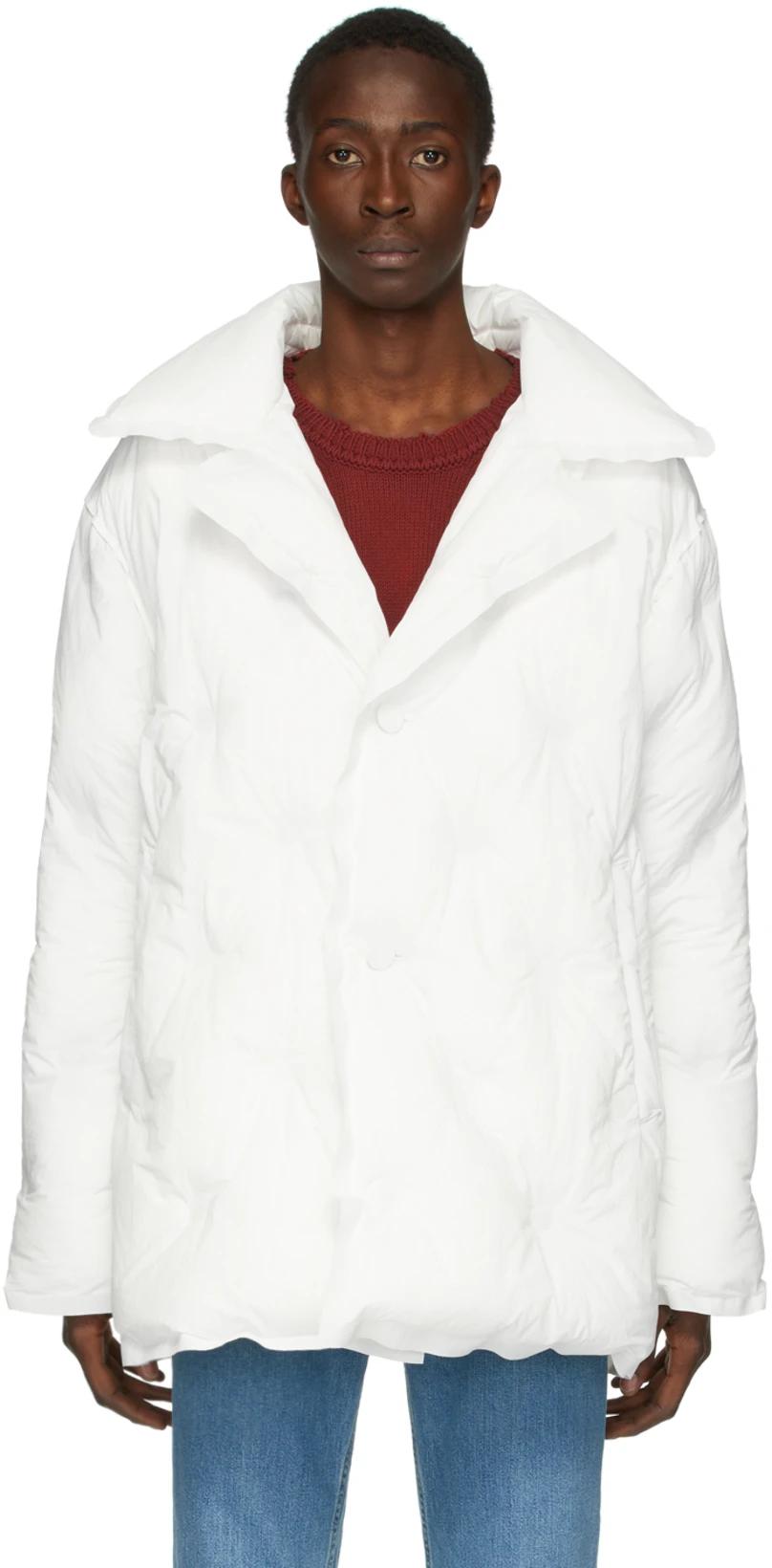 White Recycled Nylon Glam Slam Puffer Coat by MAISON