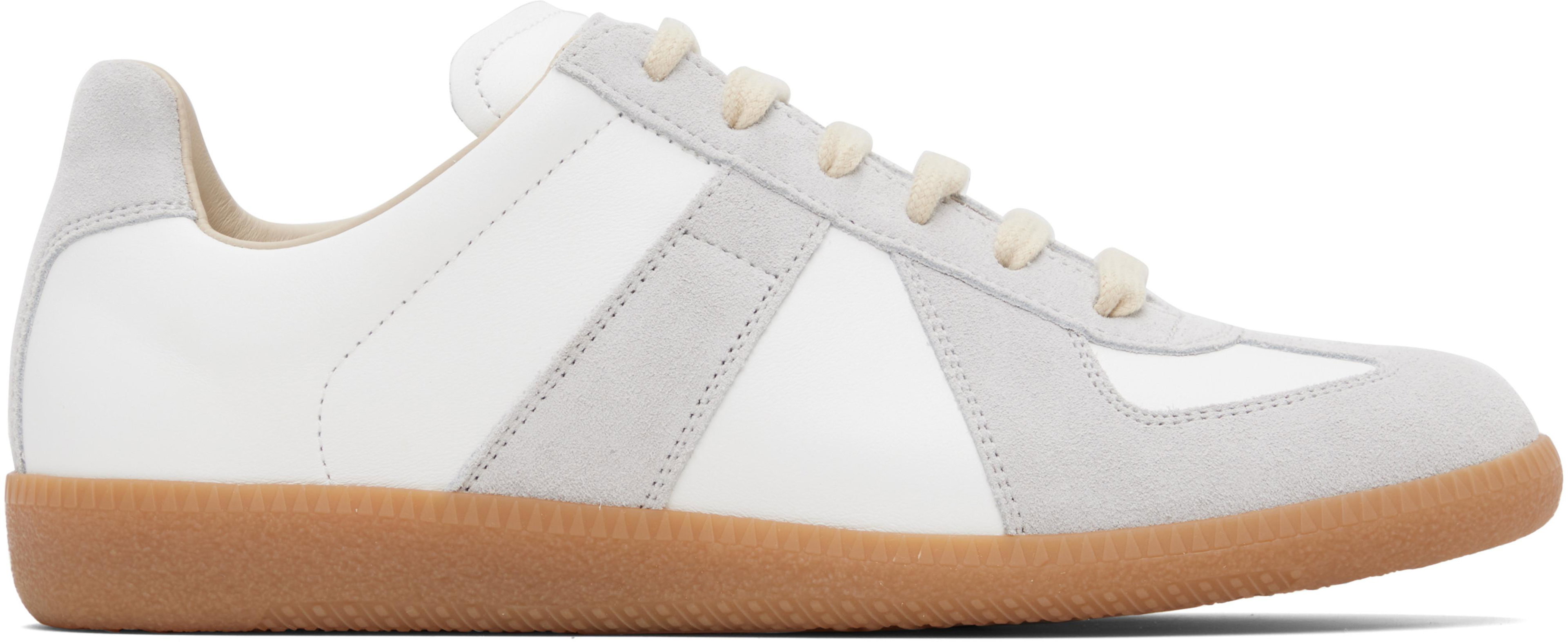 White & Gray Replica Sneakers by MAISON MARGIELA