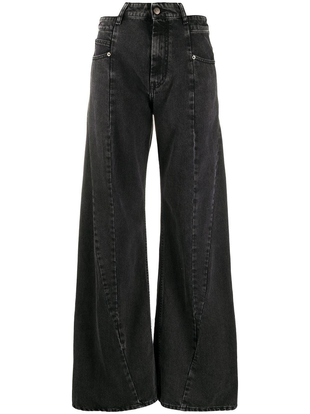 asymmetrical-waist five-pocket jeans by MAISON MARGIELA